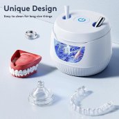 Ultrasonic retainer cleaner - Denture cleaning 210ml /brushes/pacifiers/jewelery 45kHz UV C 360°