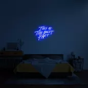 LED-Logo an der Wand - 3D-Lichtmuster BEST PARTY 75 cm
