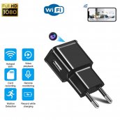 WiFi P2P FULL HD spionkamera skjult i mobiltelefonens opladningsadapter + bevægelsesdetektion