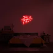 LED-Logo an der Wand - 3D-Lichtmuster BEST PARTY 75 cm