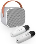Set (kit) de karaoke inalámbrico con 2 micrófonos + altavoz de 6W