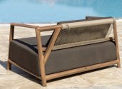 Patio furniture wooden outdoor set for terrace / garden 2x armchair + 1x sofa + 1x table - Oregon