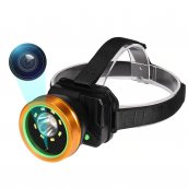 Hindi tinatagusan ng tubig headlamp na may mataas na mga ilaw na LED + Full HD camera