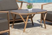 Patio furniture wooden outdoor set for terrace / garden 2x armchair + 1x sofa + 1x table - Oregon
