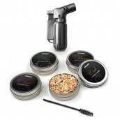 Whisky Smoker Kit + kaanega suitsetamise komplekt + korduvtäidetav põleti + 4 maitset puiduhaket