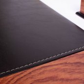 Cojín de escritorio de cuero - SET de lujo para la oficina 8 piezas - Nogal + cuero negro
