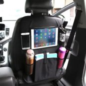 Organizador de asiento de coche - Almacenamiento para asiento trasero de pasajero + protector con bandeja