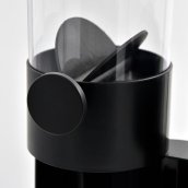 Dispensador de cereales 6L - organizador (soporte) 2 contenedores negros de almacenamiento (copos de maíz + muesli)