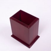 Accesorios de oficina de lujo SET 8 piezas para mesa de trabajo (Nogal + Piel Burdeos)