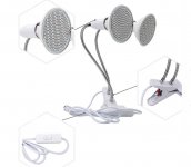 Lampa na rastliny 80W (2x 40W) 2 hlavy husí krk  so 400x LED diodami