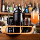 Koktél shaker szett 750 ml - Vegyes italos ajándékkészítő készlet 11 kiegészítővel fekete