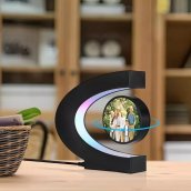 Moldura flutuante para fotos - molduras de vidro flutuantes magnéticas com iluminação de cores RGB
