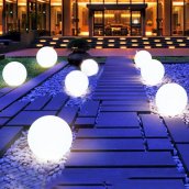 Garden globes - Solar LED lamp 40cm - 8 colors + Li-ion battery + solar panel + IP44 protection