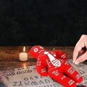 Muñeco vudú Boss con alfileres - Figura vudú antiestrés roja, personaje Bad Boss