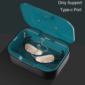 Limpiador de dientes postizos: retenedor de dentaduras postizas/anillos/auriculares secador UVC ultrasónico hasta 50 ℃