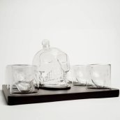 Skull whisky dekanter kristálykészlet 1000ml 6 db 3D pohárral 75ml