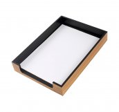 Mesa de escritório elegante de luxo CONJUNTO de acessórios 11 peças + relógios de mostrador (madeira + couro)