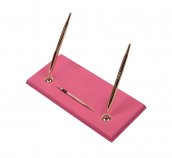 SET de mesa de escritorio de cuero rosa para mujer - 8 piezas accesorios de oficina (100% HECHO A MANO)