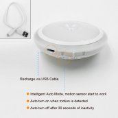 LED round light with Li-on battery + motion sensor