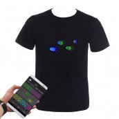 LED RGB színes programozható LED póló ragyogó okostelefonon keresztül (iOS/Android) - sokszínű