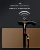Canne médicale - Pliable intelligente pour seniors avec alarme SOS + LED + SIM 4G