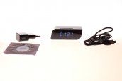 Mini câmera de despertador HD com WiFi + LED IR + detecção de movimento + fonte de alimentação AC / DC