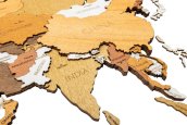 Большая деревянная карта мира 4D - Большие настенные карты из дерева 300x150см - ОРИГИНАЛ