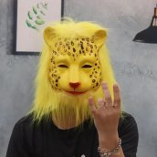 Máscara de leopardo - máscara de silicone para rosto e cabeça para crianças e adultos