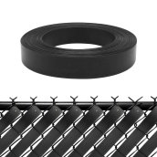 Chainlink fence PVC strips - Mesh fence filling flexible shielding slats (tape) - 50m roll - Black