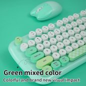 ワイヤレスマウスとキーボードセット Wifi - スタイリッシュなデザイン グリーン色
