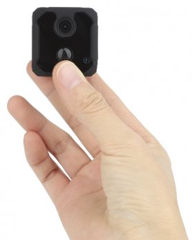 Mini Full HD Wi-Fi-kamera 120 ° kulmalla + Erittäin tehokas IR-LED jopa 10 metriin + 360 ° pidike