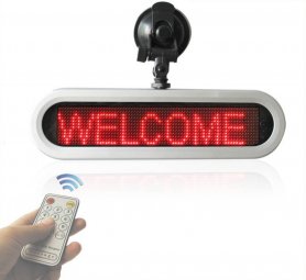 Bilrude LED - Rød - bredde 28 cm, 12 V.