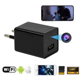 Kamera v USB nabíjačke - USB adaptér s Wifi / P2P (app iOS / Android) + detekcia pohybu