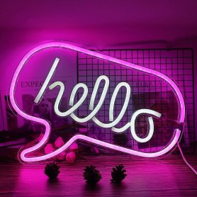 Znak za neonske luči - logotip HELLO Led