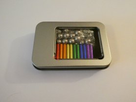 Magnetische veelkleurige staafjes 36st + zilveren ballen 27st