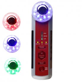 4-i-1 multifunksjonell ultralydion LED-foton vibrerende massasje