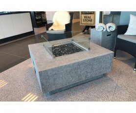 Propan bålplads - udendørs gaspejs til haven + firkantet bord (støbt beton)