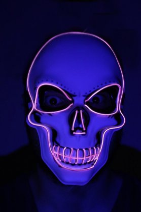 LED-masker SKULL - paars