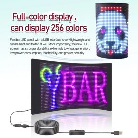 LED ohybný flexibilný panel - reklamná tabuľa programovateľná s Bluetooth na mobil