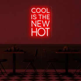 LED neon 3D bord aan de muur - Cool is the new hot 75 cm