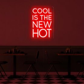 LED neónový 3D nápis na stenu - Cool is the new hot 75 cm