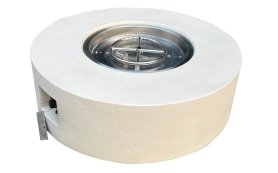 Gartenkamin - Tragbarer Gas-Feuerplatz für den Garten mit Betontisch 102x35 cm SIRACUSE beige