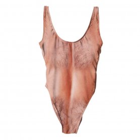 Sexy women swimsuit with a men body print - bright