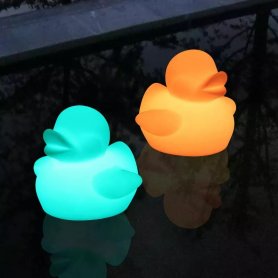 LED svítící plovoucí kachna plastová 23x29cm - RGB barvy + IP65 + dálkový ovladač