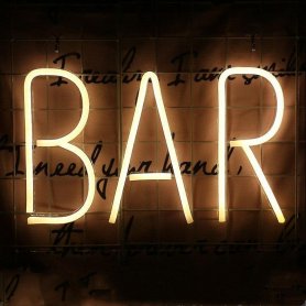 Reklamný svietiaci LED neonový pútač - BAR