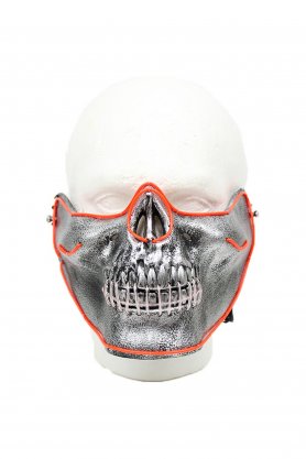 Masque facial brillant Skull LED - rouge