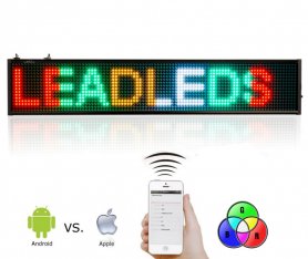 Programmerbar LED-skærm 50 cm x 9,6 cm i 4 farver - rød, grøn, gul, hvid