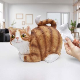Gato porta pañuelos - (servilletero resina)
