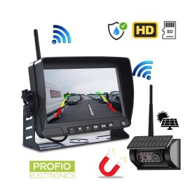 Solarna kamera za vožnju unazad Wifi HD 720P Magnetic sa 7 IR LED SET + 7" monitor