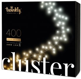 Cadena de luz inteligente 6m - Twinkly Cluster - Diodo AWW de 400 piezas - LED blanco + BT + Wi-Fi